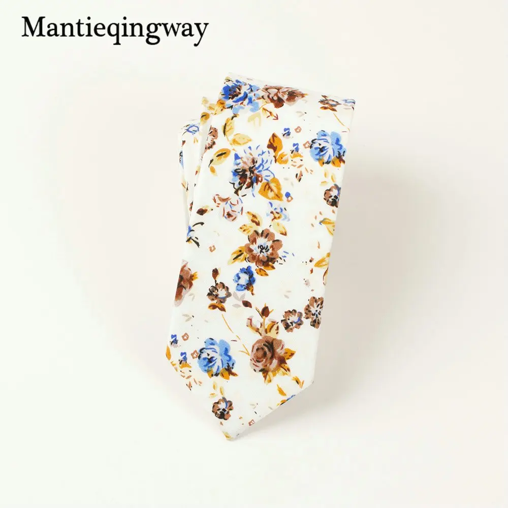 Mantieqingway 6 см мужской хлопчатобумажный галстук, деловые костюмы, шейные галстуки, Свадебный с принтом, Цветочный галстук, брендовый обтягивающий галстук, подарок - Цвет: 032