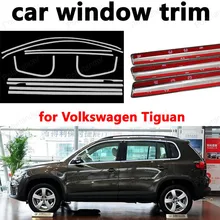 Car Exterior Accessories Styling Decoration Strips Stainless Steel Window Trim for Volkswagen Tiguan without column