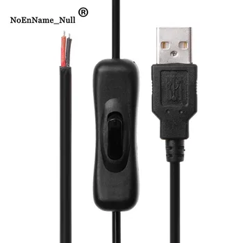 

5V USB 2.0 Male Jack 2Pin 2 Wire Power Charge Cable Cord DIY 1m Wire With Switch dropshipping