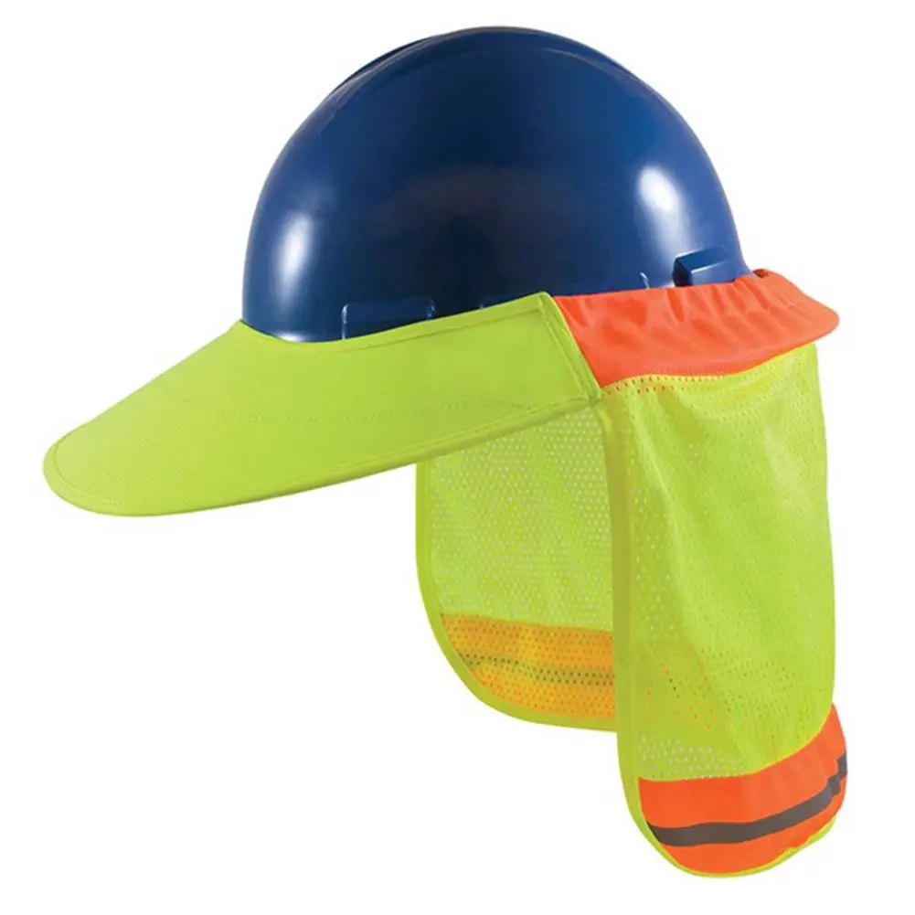 

Sun Protection Helmet Sunshade with Hood Tongue Summer High Temperature Fluorescent Reflective Sun Visor