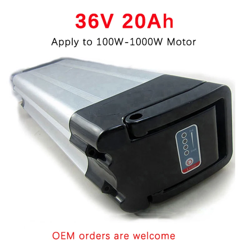 36V 20Ah 1000W электрический велосипед батарея E скутер Серебряная рыба комплект литий