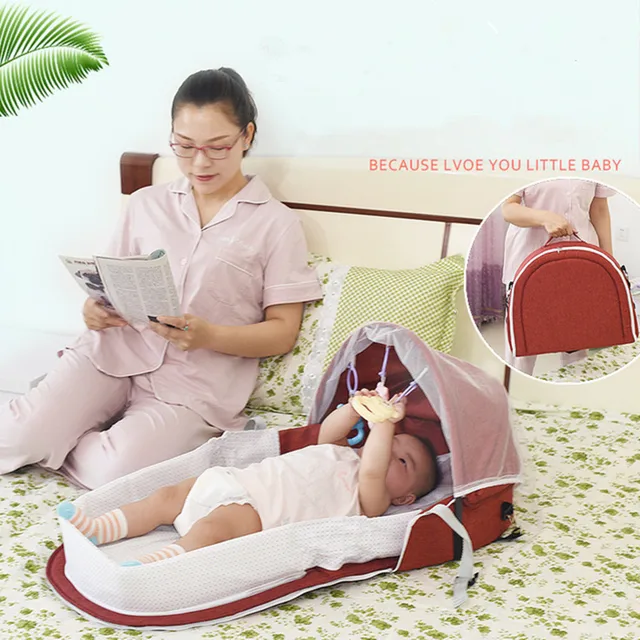 2019 nuevo bebé de viaje portátil cuna bebé nido niño suministros recién nacido multifunción cama plegable silla cama portátil 4