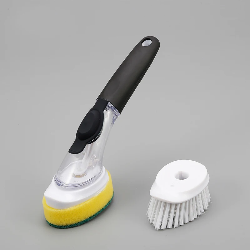 

ANHO Removable Plastic Hydraulic Pressure Washing Brush Assembly Type Automatic Add Liquid Kitchen Cleaning Brush Pans Brush
