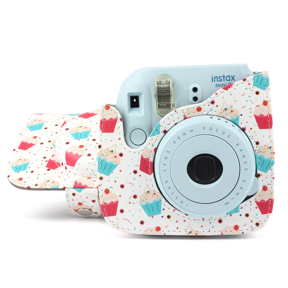 Мороженое шаблон Instax Mini 9 чехол Instax Mini 8 чехол с защитный ремень чехол для Fujifilm Instax Mini 8/8+/9 Аксессуары