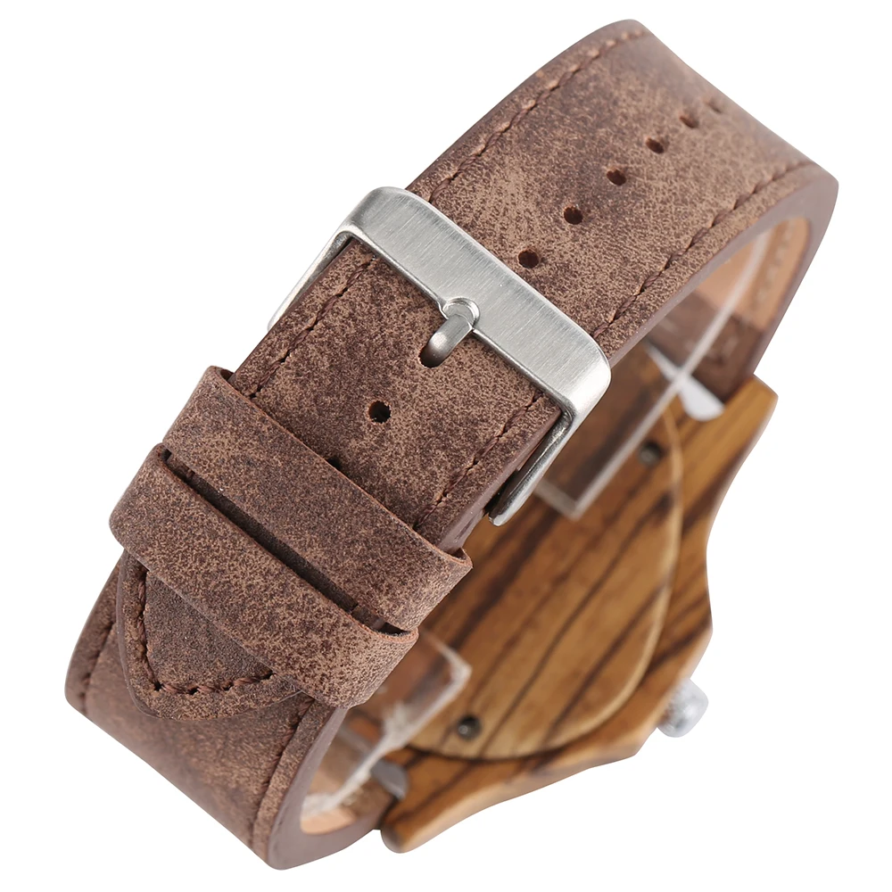 YISUYA Handmade Bamboo Wood Wrist Watch Inverted Triangle Case Sport Men's Watches Nature Wooden Timber Clock Relogio Gift Bag 1 (50)