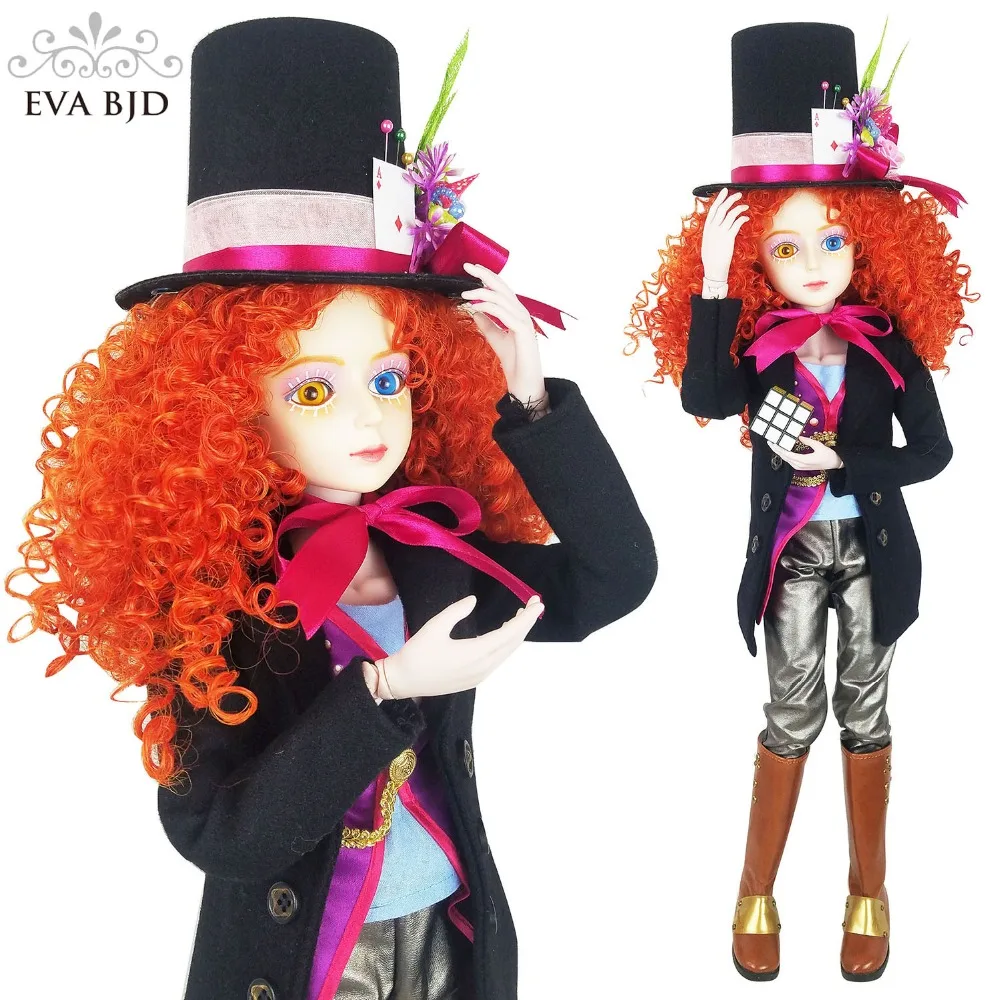 

24" Full Set + EVA BJD Mad Man Hatter Cosplay 1/3 BJD Doll SD Doll 60cm 24" jointed dolls Toy Figure + Full Accessories Hat