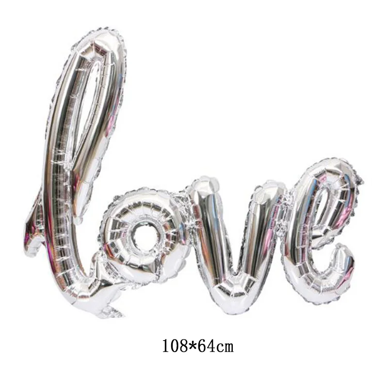 Розово-золотистый воздушный шар с дизайном «любовь» шарики для день рождения День Святого Валентина воздушные шары для дня рождения подарок гигант Свадебная вечеринка украшения - Цвет: 1PC Connected ball