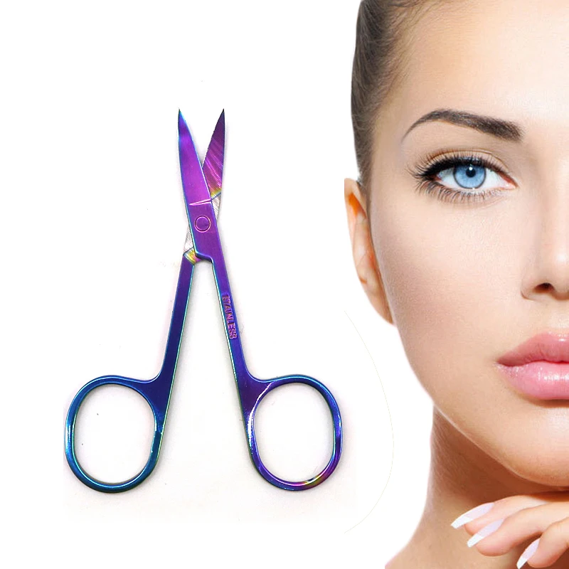 1Pcs Stainless Steel Eyebrow Trimmer Scissors for Female Makeup Eye