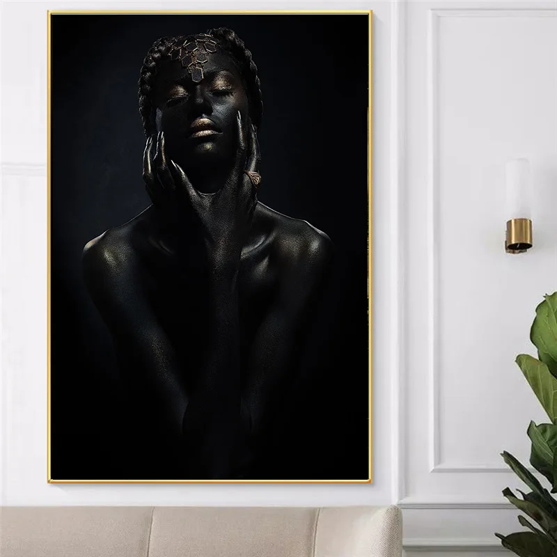 Созерцатель черная Обнаженная африканская Художественная Картина на холсте «женщина» Куадрос плакаты и принты скандинавские настенные картины для гостиной