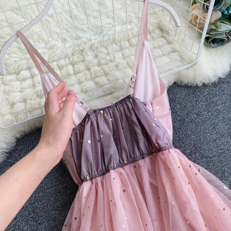 LISM сладкий Тюль Zomerjurk Dames 2019 глубокий v образный вырез Spaghettic ремень Высокая талия