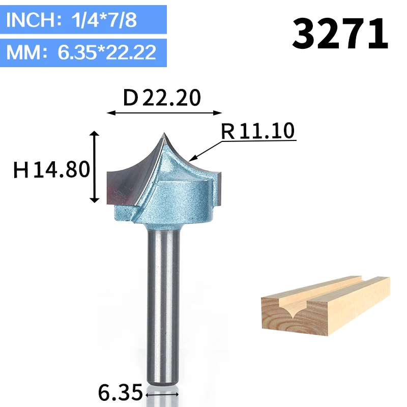 HUHAO 1 шт. 1/" 1/2" хвостовик резец по дереву двойная фреза для отделки кромки биты для дерева промышленного класса Деревообработка Гравировка резьба бит - Длина режущей кромки: 3271