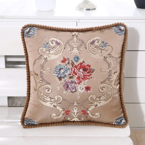 

European-style sofa cushion cover pillow embroidery flower car cushion cover home hotel decoration
