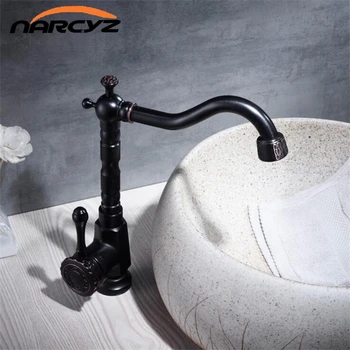 

Kitchen Faucet Euro Retro Oil Rubbed Black Bronze Swivel Singe Handle Bathroom Basin Kitchen Deck Mounted Sink Mixer Tap XT-132