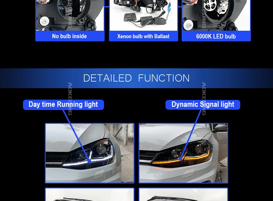 AKD автомобильный Стайлинг для VW Golf 7 MK7 светодиодный налобный фонарь Golf7.5 R LINE Design DRL Hid Dynamic Signal Head Lamp Bi Xenon Beam аксессуары