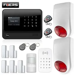 FUERS 3GG90B wifi 2,4G GSM беспроводная домашняя охранная сигнализация Английский Русский Французский Испанский Голландский Шведский турецкий