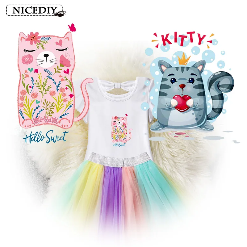Nicediy приклеенные железные частички для одежды футболка любимая кошка животное