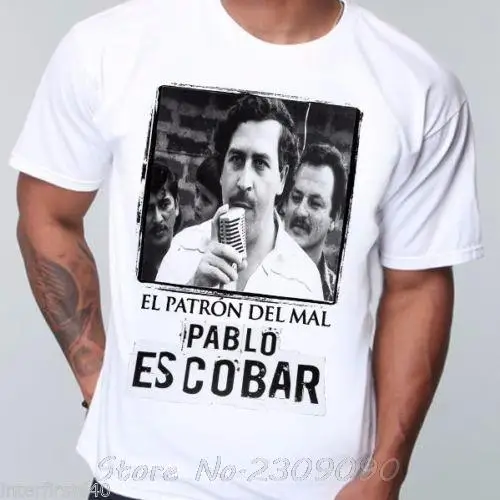 Король Кока Пабло Эскобар наркос Мужская футболка хип хоп футболки Camisetas Joaquin Guzman El Chapo сорняк размера плюс