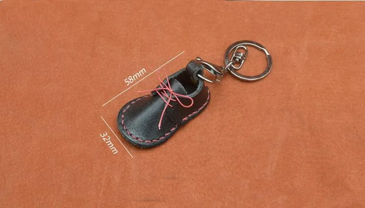 DIY leather craft shoes Keychain pendant sewing pattern pvc template