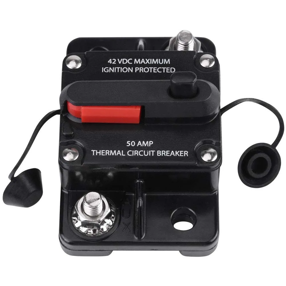 

Newest DC12V-42V 50A-300A Car Stereo Audio Inline Reset Circuit Breaker Manual Reset