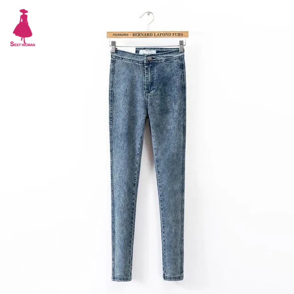 FIRSTTO Vintage High Waist Skinny Slim Jeans Stretch Legging Long Pencil Pants Fit Denim Trousers Street Women 4 Colors |