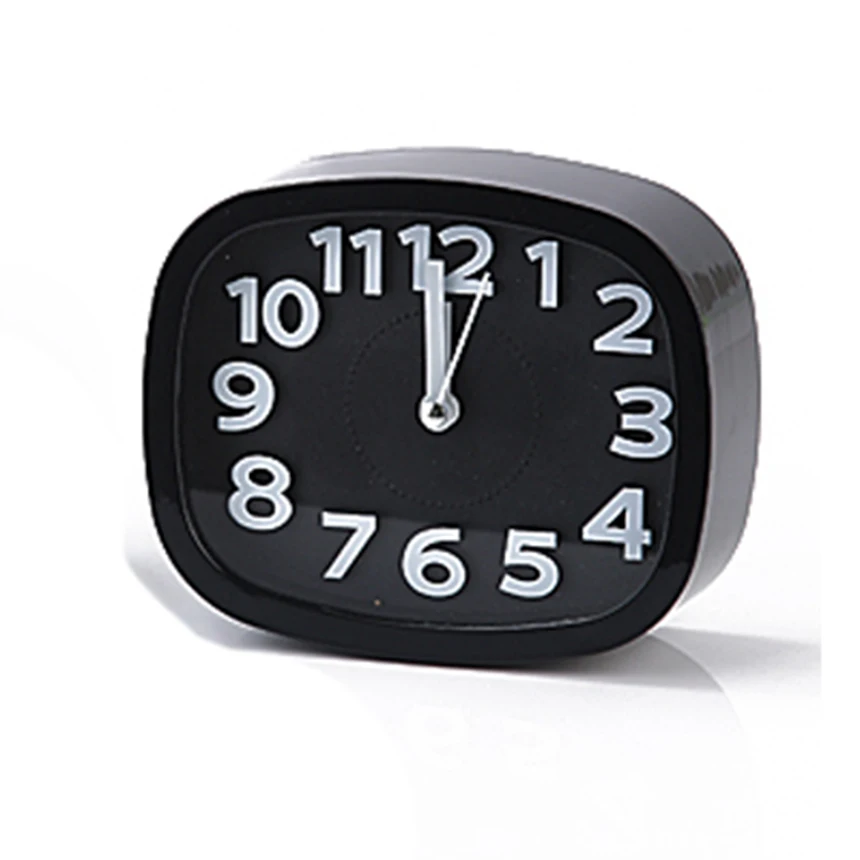 Распродажа) Многоцветный Прекрасный дизайн домашние часы Открытый Портативный милый мини кварцевые Стрелка часов Мульти Стиль Будильник - Цвет: Black