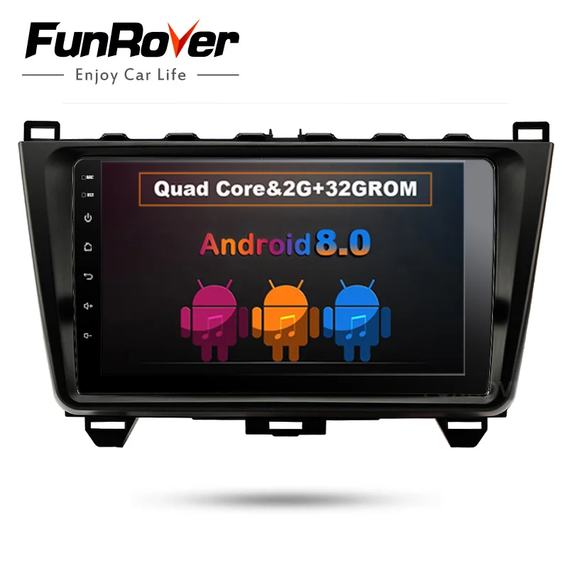 

Funrover 9" 2 din car dvd player multimedia for MAZDA 6 2008-2015 mazda6 android 8.0 gps stereo headunit radio dvr obd2 wifi rds