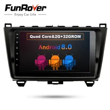 Funrover 9″ 2 din car dvd player multimedia for MAZDA 6 2008-2015 mazda6 android 8.0 gps stereo headunit radio dvr obd2 wifi rds