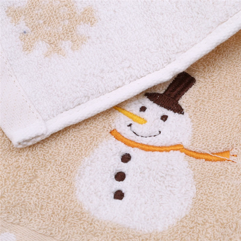 Baby Face Towels Cute Cartoon Snowman Snowflake Pattern Polyester Cotton Towel Newborn Stuff Bath Shower Face Square Scarf