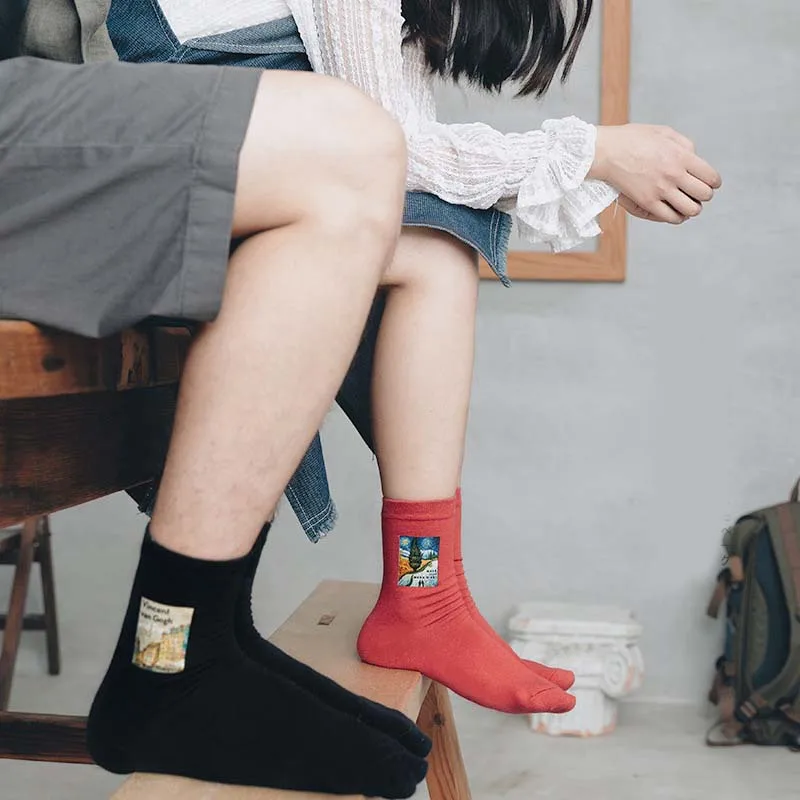 [COSPLACOOL] Японский Стиль Hipster Skarpetki смешные носки Art Абстрактная живопись маслом носки Для женщин Творческий Sokken женские носки