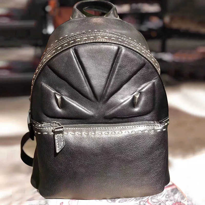 

Defenise 2018 Design Luxury Genuine Leather Backpack Large Capacity Solid Women Fashion Backpack Girls Face Pattern Travel Bag