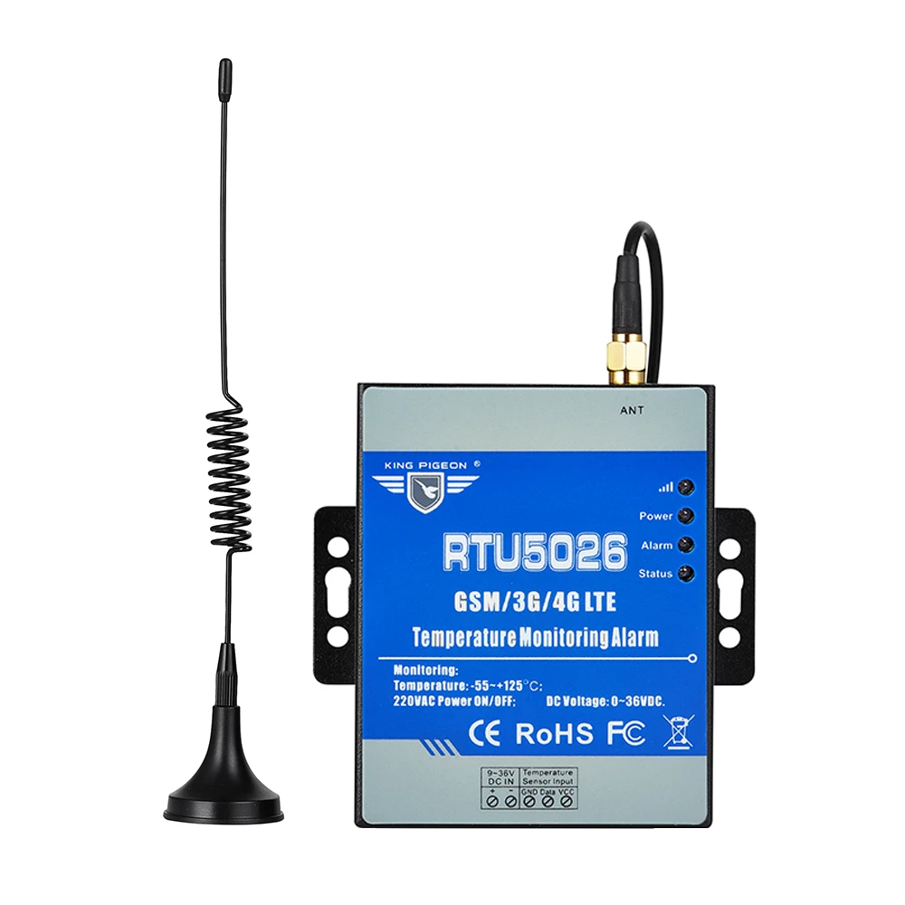 Wireless GSM Temperature Monitor Alarm AC Power Status Monitoring supports SMS Alert for Solar Panel Greenhouse RTU5026