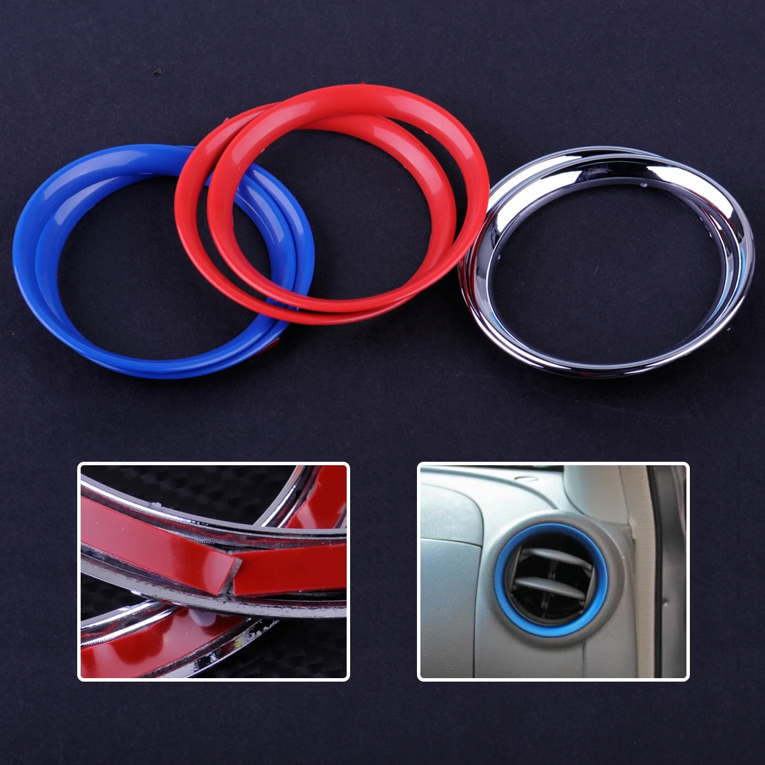 

CITALL 2pcs ABS Air Condition AC Vent Outlet Cover Inserts Trim Fit for Nissan Versa Almera Latio Micra K13 20112 2013 2014