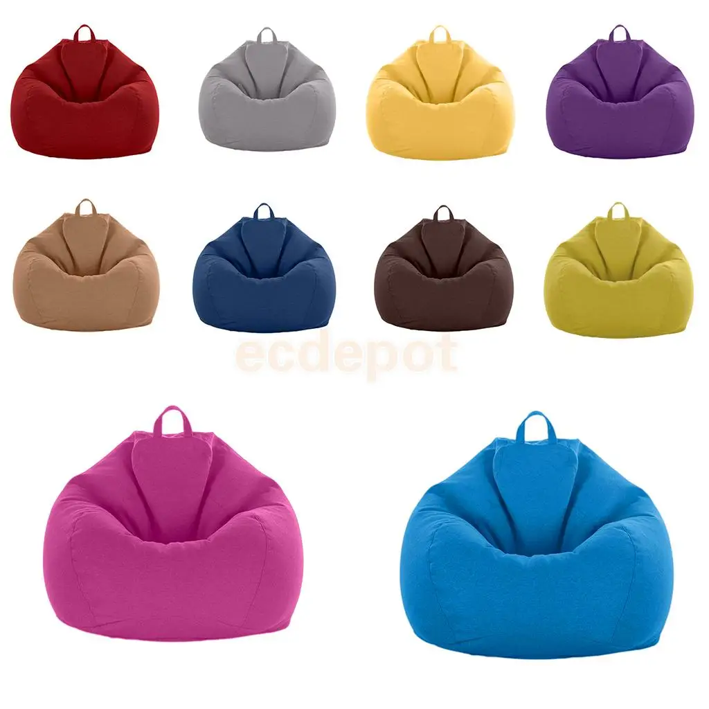 fityle Extra Large Bean Bag Sofa Chair Covers Replacement Comfy Beanbag Without Filling Lounger Seat Tatami Furniture 90*110cm