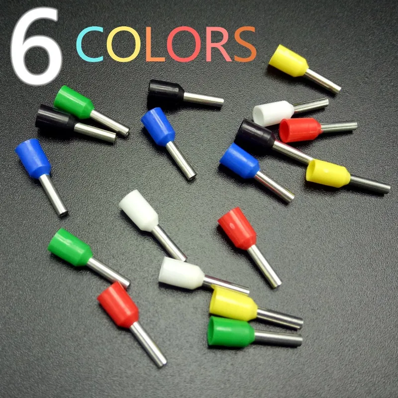 

500pcs/Pack E6012 Insulated Ferrules Terminal Block Cord End Wire Connector Electrical Crimp Terminator 6mm2 x 12mm length