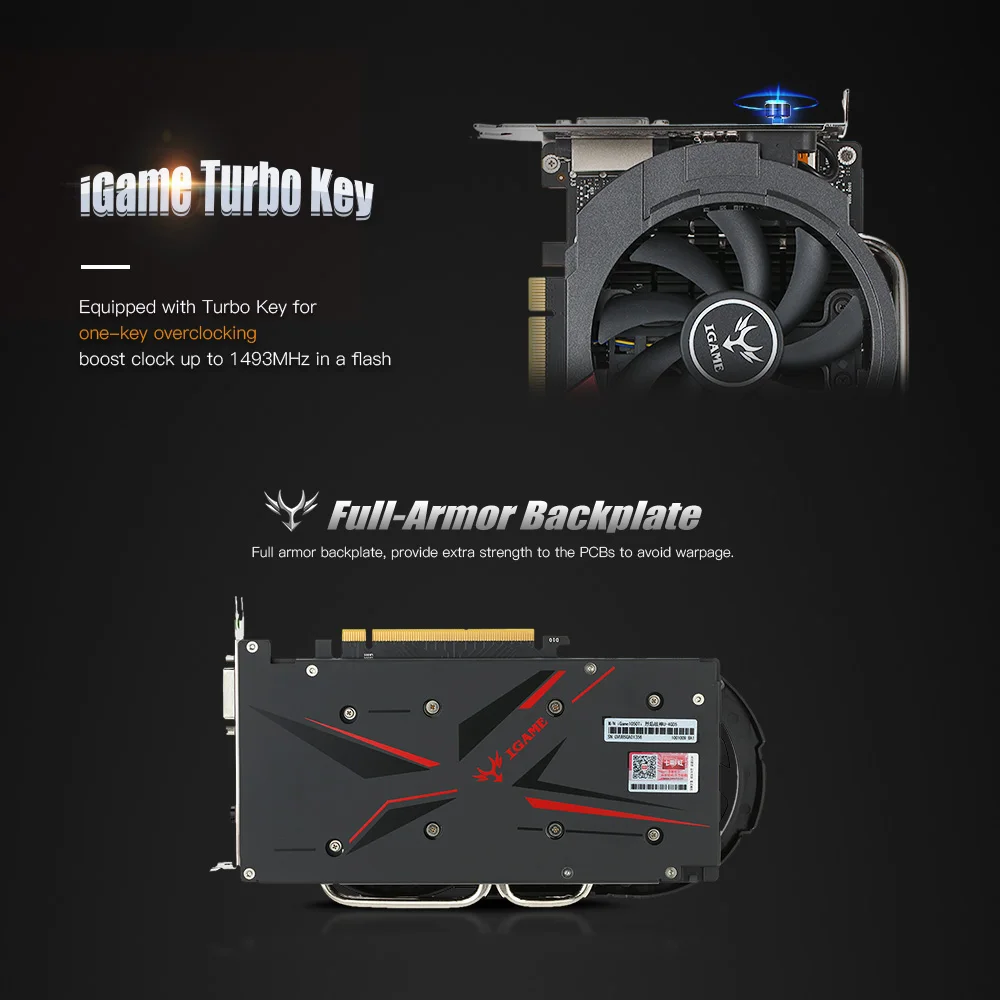 Colorful NVIDIA GTX 1050Ti Graphics Card GeForce iGame GTX1050 Ti Gaming Video Cards 4GB GDDR5 128bit GPU For PC placa de video