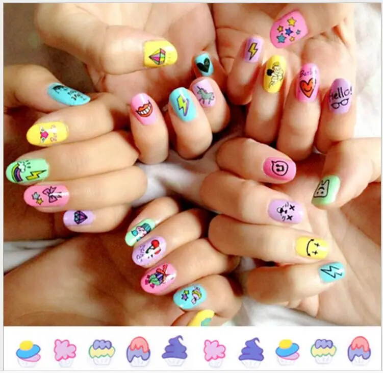 Korea Trend YS Multicolored 3D Design Tips Nail Art Watermark