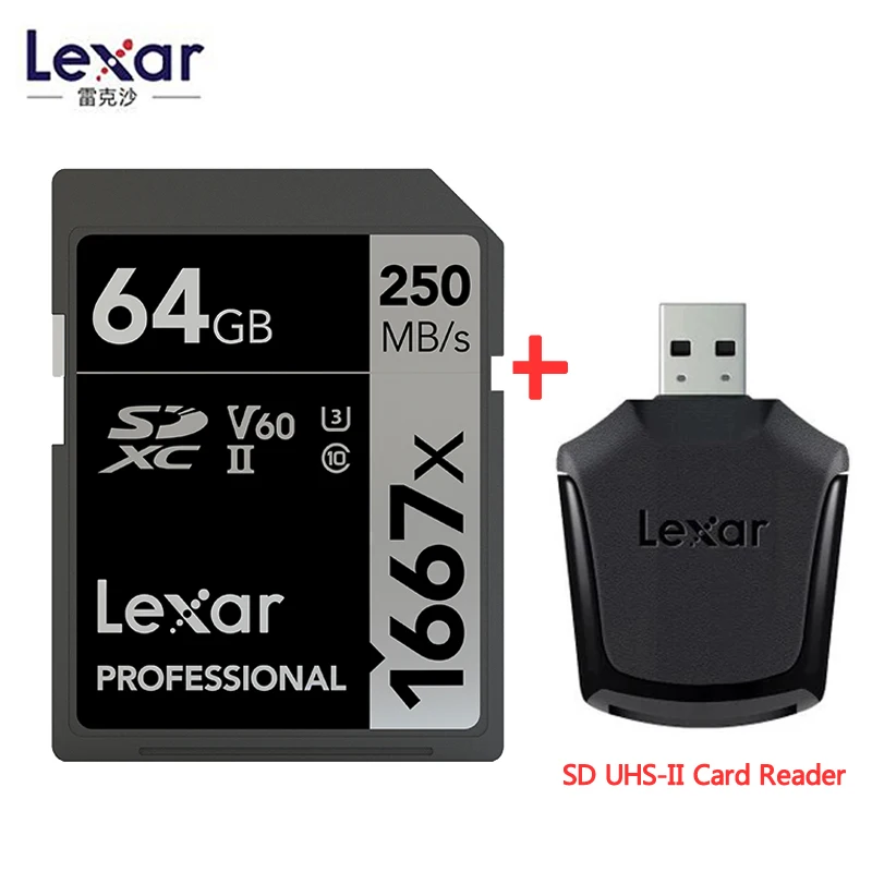 Карта памяти Lexar Original 1667x 250 флэш sd карты 128 ГБ высокая скорость V60 64 256 SDXC