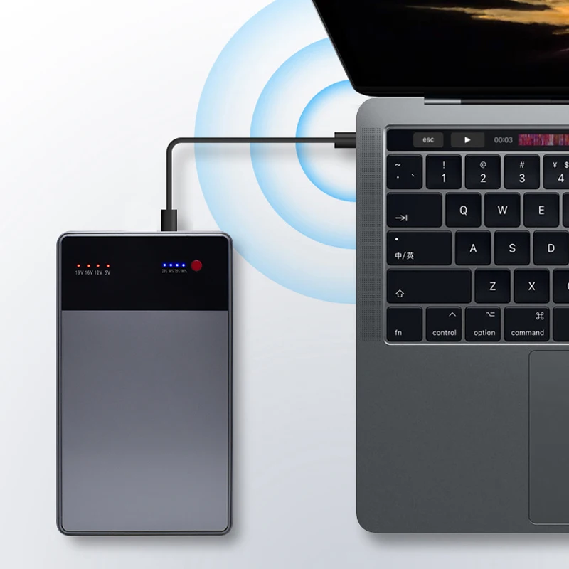 30000mAh Power Bank Notebook 3.5A 19V DC 2 USB External Battery Charger