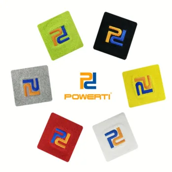 Gratis Verzending-10 Stks/partij-Powerti Handdoek Katoen Sport Polsband Polssteun Beschermer Zweetband Basketbal/Tennis/Badminton