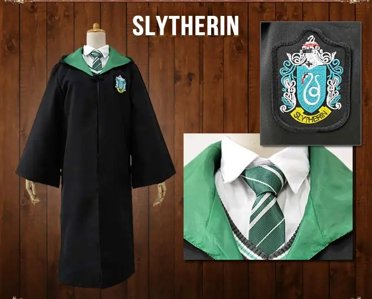 Gryffindor Cosplay Costume Potter Robe Scarf Ravenclaw Hufflepuff Slytherin Cloak with Tie Potter Costume