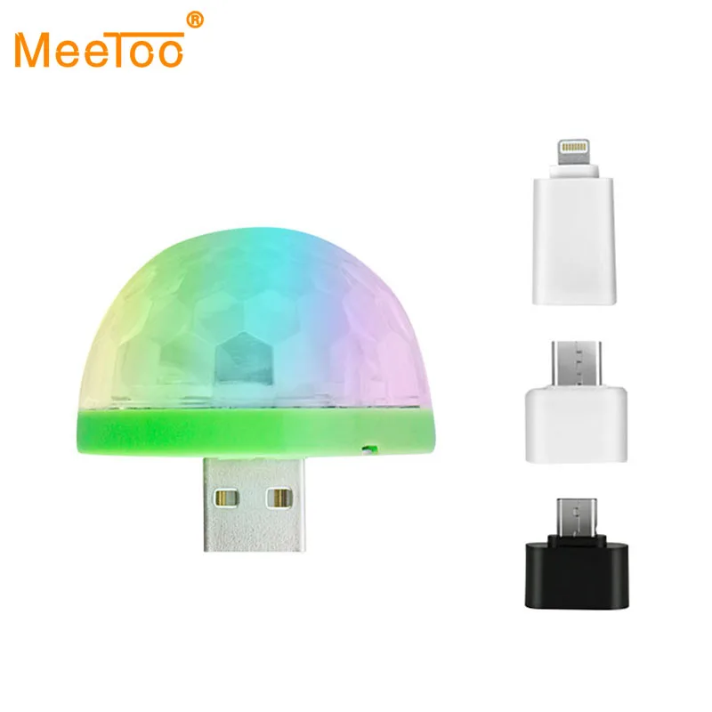 

USB Laser Light Mini RGB LED Disco Ball Music Sound Control Stage Lighting Effect Party Club DJ Light Mobile Phone PC Power Bank