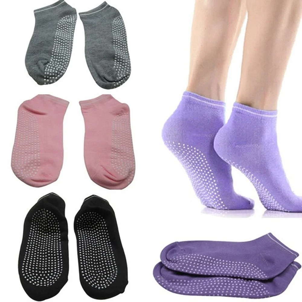 1 Pair Men Women Anti slip Breathable Silicone Massage Pilates Socks ...