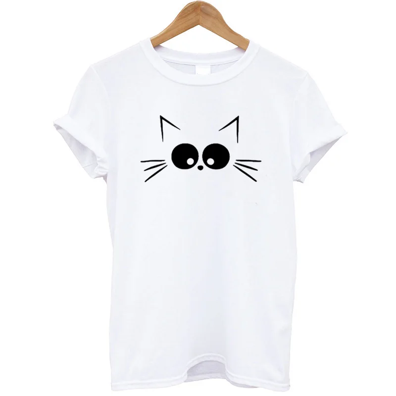 Хлопковая женская футболка с коротким рукавом, свободные летние топы, уличная одежда с принтом кота, женская футболка, Повседневная бордовая одежда размера плюс