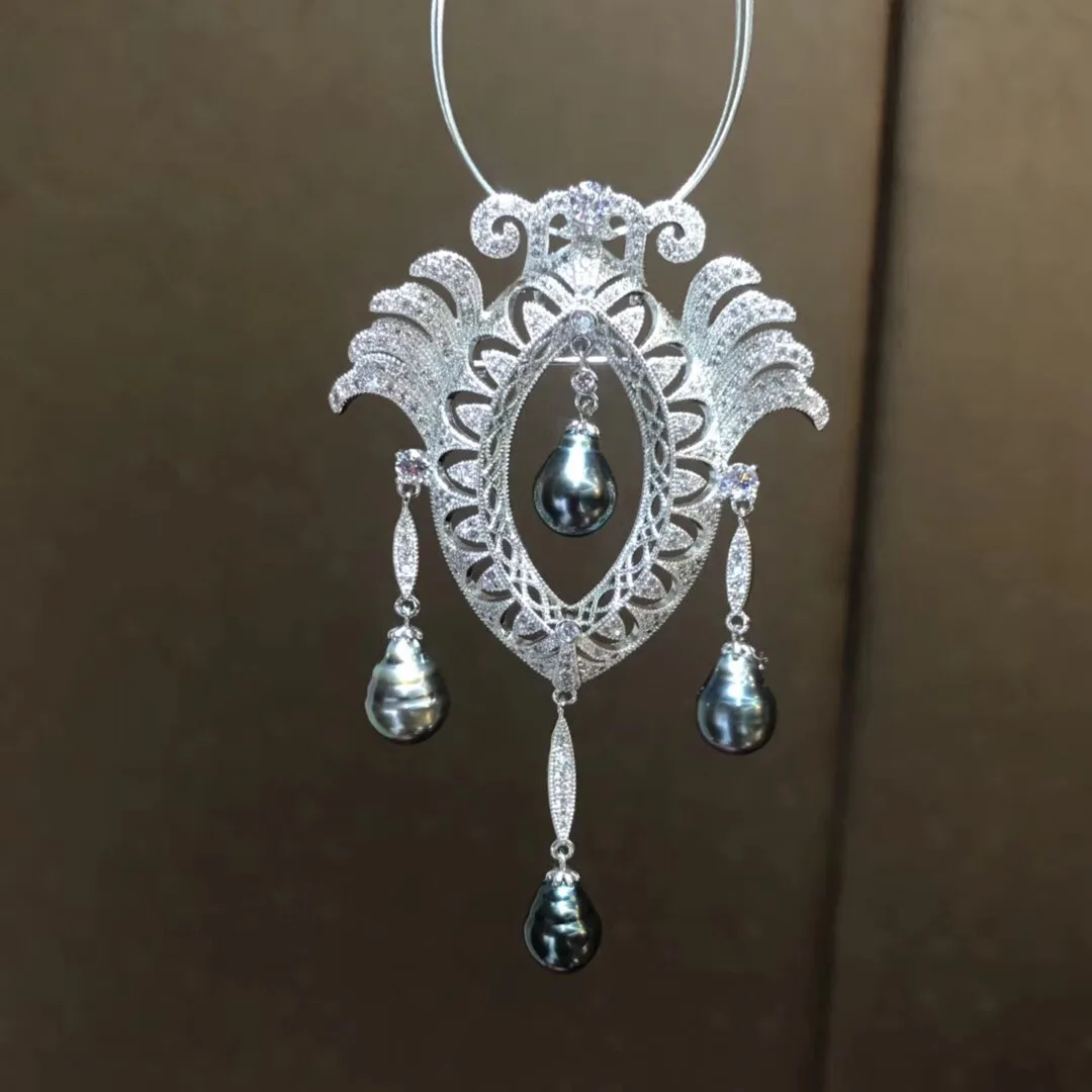 Elegant&Vintage Multi Pearl Beads Pearl Pendant Holder Women DIY Pearl