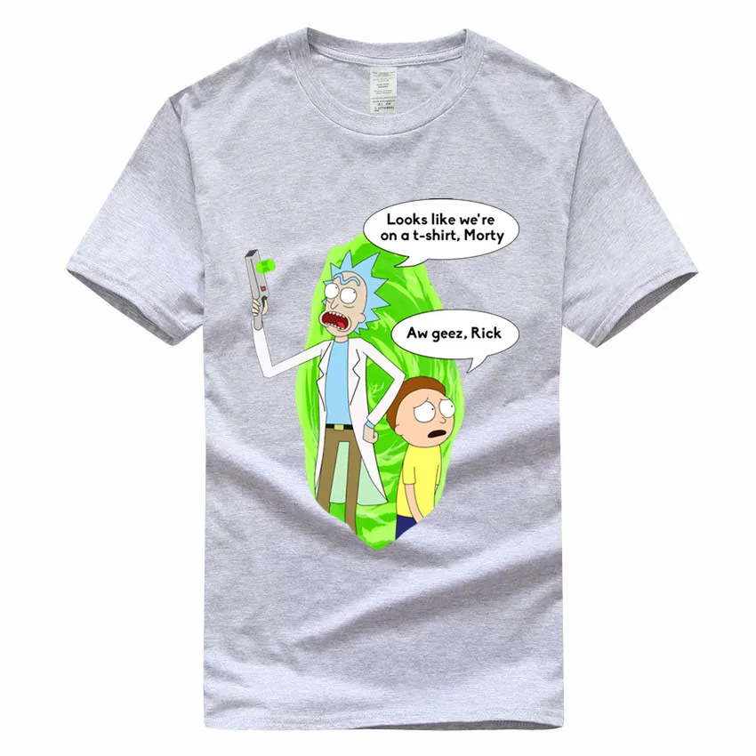 Европейский размер, хлопок, Мужская футболка с принтом аниме Рик и Морти,, лето, Новое поступление, уличная футболка, Homme, женская футболка - Цвет: GreyG