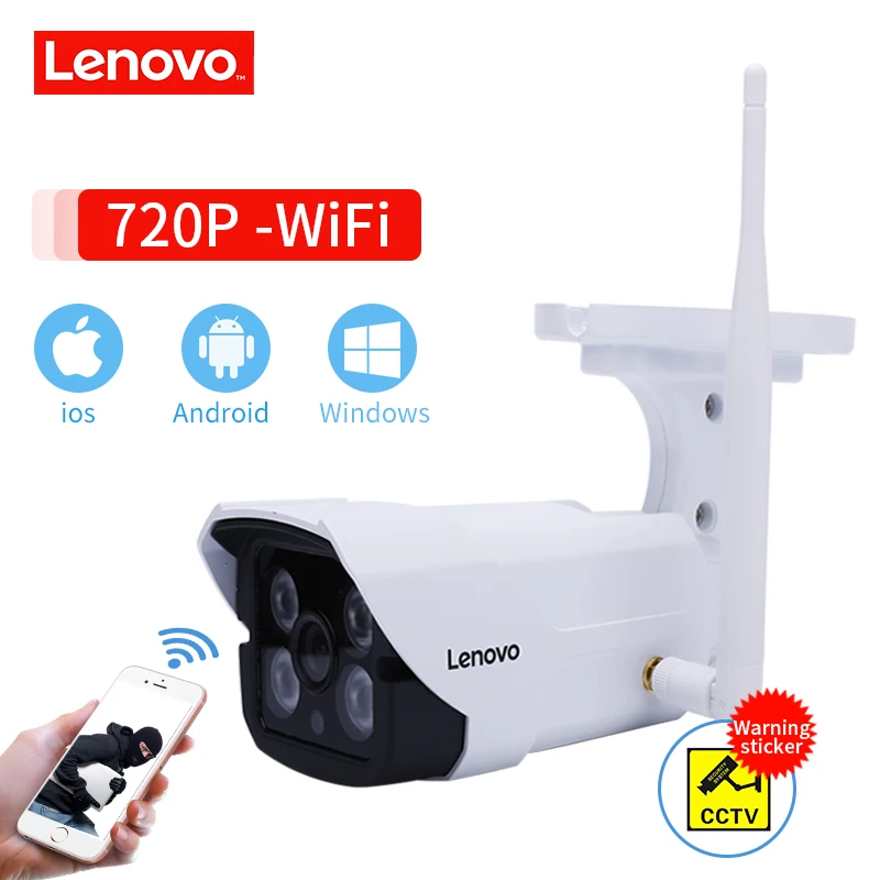  LENOVO Outdoor Waterproof IP 720P Camera Wifi Wireless Surveillance Camera Memory Card CCTV Camera 