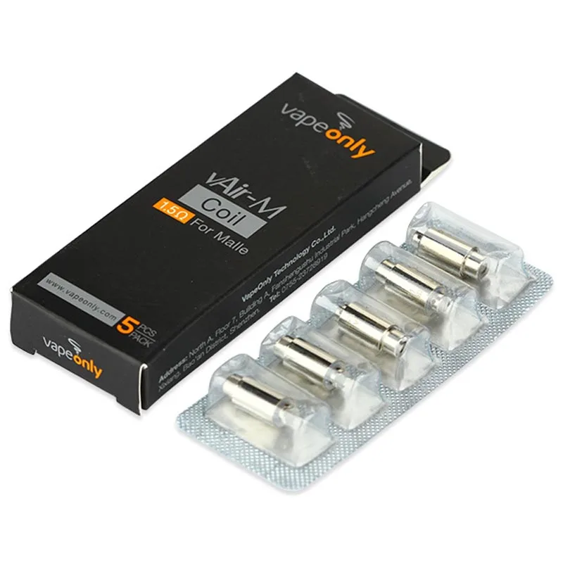 

Clearence 5Pcs VapeOnly vAir-M Atomizder Head 1.5ohm Coil Resistance E-cigarettes Only for Malle Atomizer Vaporizer