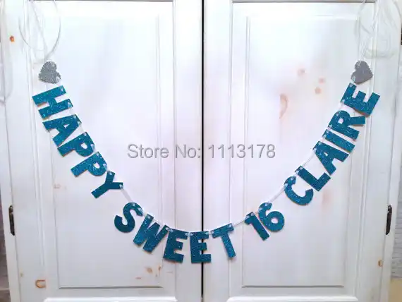 Cheap Custom Sweet 16 Birthday Banner Birthday Party Decoration