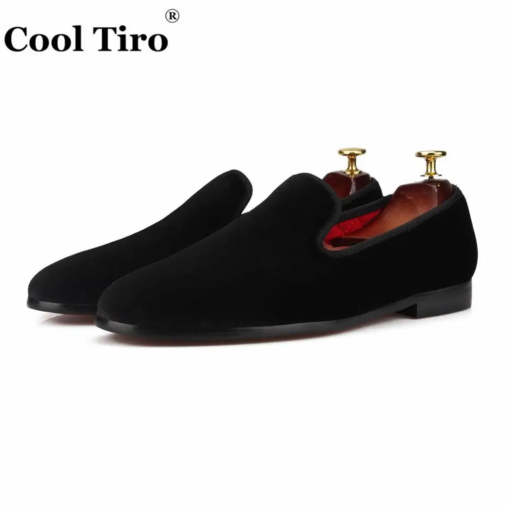 Men Loafers black Velvet Dress shoes (7)