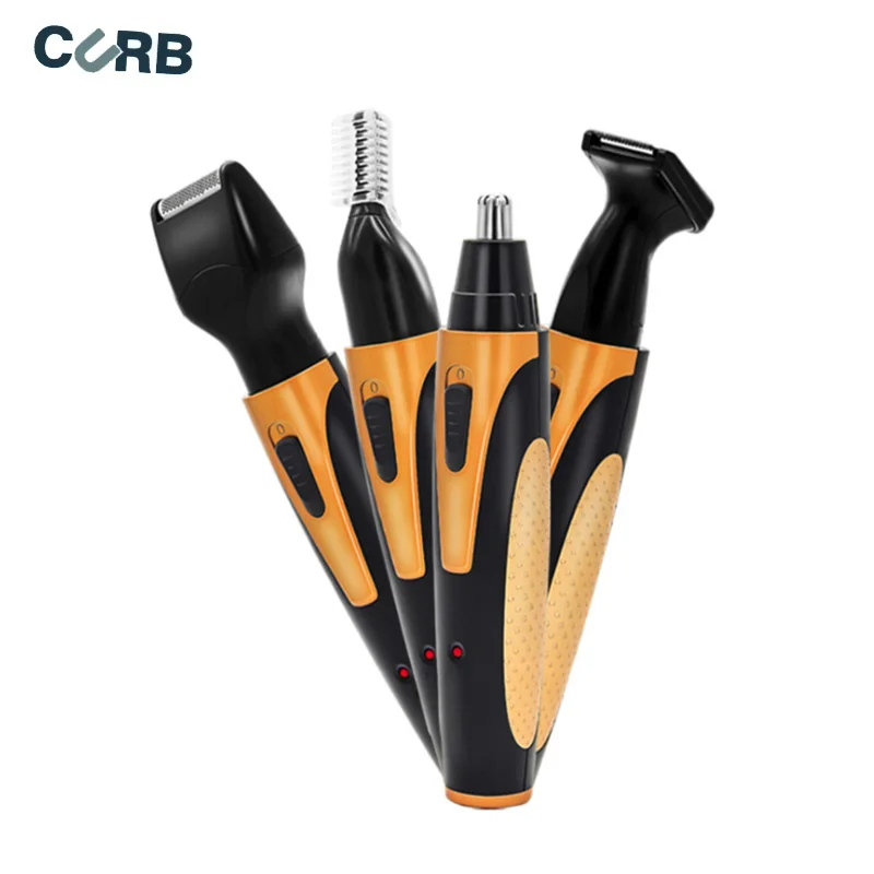 

4 in 1 Electric men's nose hair trimmer charging shaving nose hair cleaning eyebrow knife set multi-function travel grooming kit